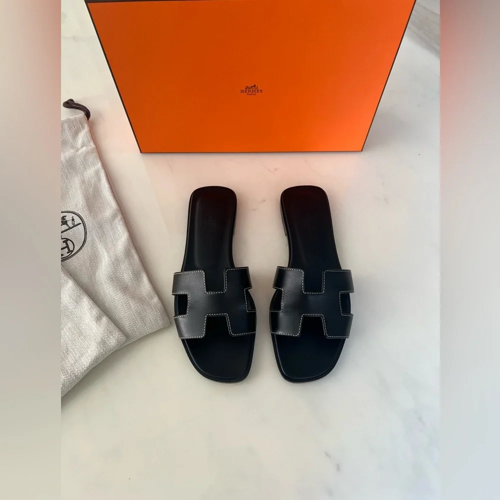 Hermes Oran Sandals / Size EU 37 / Like New - Picture 2 of 14
